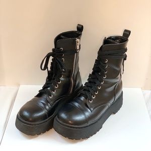 Current Mood Faux Leather Zip Platform Boots